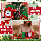 Shappy 12 Pcs Mini Christmas Stockings Bulk 7" Small Felt Christmas Stockings Snowman Polar Bear Santa Claus Reindeer, Candy for Xmas Tree Fireplace Family Pet Party Favors Gift(Green,Sequins)