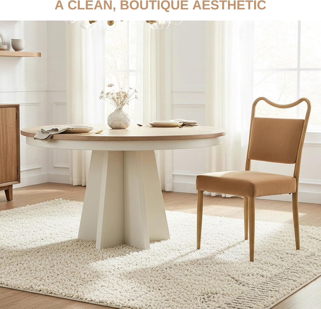 Velvet Dining Chairs Set of 4, Upholstered Dining Chairs with Wood Grained Metal Frame, Mid Century Modern Velvet Chairs for Dining Room, Kitchen and Restaurant,Velvet Brown