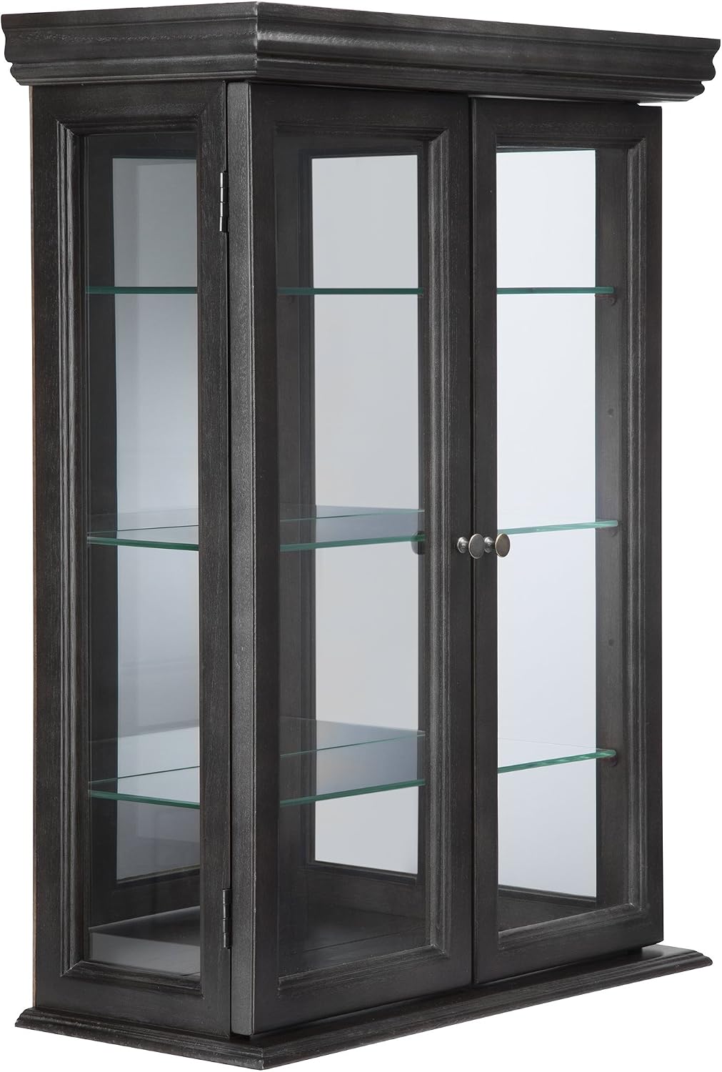 Design Toscano Country Tuscan Hardwood Wall Curio Cabinet: Ebony Black Finish