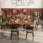 Apicizon Square Kitchen Dining Table for 2, Small Ktichen Table with Metal Base, 31.5" Modern Dinner Table for Dining Room Apartment Restaurant, Rust Brown