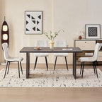 Corduroy Dining Chairs Set of 4, Modern Upholstered Fabric Kitchen Chairs with Metal Legs Adjustable Pads, White
