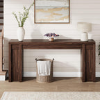 Garvee 70.9-Inch Entryway Table, Wooden Farmhouse Console Table, Thick Sofa Table Behind Couch Table, Long Console Tables for Entryway Living Room, Walnut