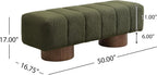 Merax 50" Green Boucle Upholstered Dining Bench Entryway Bench | No Assembly Required, End of Bed Ottoman, for Living Room Dining Room Bedroom, Floor-Friendly Feet Pads, Bear 300 LBS
