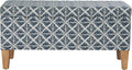 HomePop 36" Decorative Storage Bench - Blue Geometric Pattern