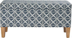 HomePop 36" Decorative Storage Bench - Blue Geometric Pattern