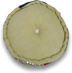 Sophia Art Indian Pouf Stool Vintage Patchwork Embellished with Patchwork Living Room Ottoman Cover, 18 X 13 Inches(Mhendhi Green)