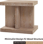 COZAYH Farmhouse Wood End Table with Open Base Shelf, Modern Minimalist Rectangular Side Table Plant Stand for Living Room, Bedroom, Natural Grain Finish