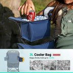 Overmont 2 Pack Camping Chair with Canopy, Oversized 330lbs Heavy Duty Folding Beach Chair with 3L Cooler Bag, High Back Support & 2.5" Padded Headrest for Sports, Fishing, Pool