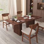 weselon 78 Inch Dining Table for 6 8 10, Modern Farmhouse Rectangular Kitchen Table, Long Dining Room Tables with Wood Strip Base for Kitchen Living Room (Walnut)