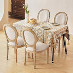 Furnimart French Country Vintage Dining Chairs Set of 8 Farmhouse Dining Chairs with Round Back and Solid Wood Legs, Oval Side Chairs for Kitchen Dining Room Living Room