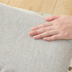 Foot Stool,Under Desk Foot Rest Ottoman, Washable Stool for Office, Living Room, Bedroom (Brown Legs-Beige Stool Seat)