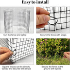 30 Pcs 24'' x 12'' Large Wire Plant Protector from Animals, 10 Pack Metal Plant Cage Chicken Wire Cloche with Ground Stakes and Nylon Tie to Keep Animals Out, Garden Protection Bunny Barricade
