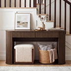 CHITA 47-Inch Fluted Console Table with 2 Drawers，Farmhouse Entryway Table for Behind Couch for Living Room, Hallway, Foyer, Entrance,Walnut