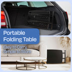 Lavish Home Portable Folding Tables Set of 2-2.5 Foot Indoor/Outdoor Portable Lightweight Small Tables with Adjustable Height - TV Trays Set of 2 for Laptop, Cards, Camping, Crafting, Party (Black)