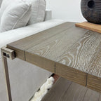 3-Piece Metal Frame Wood Coffee Table Set with Chairside Tables | Aged graphite finish with metal and wood construction