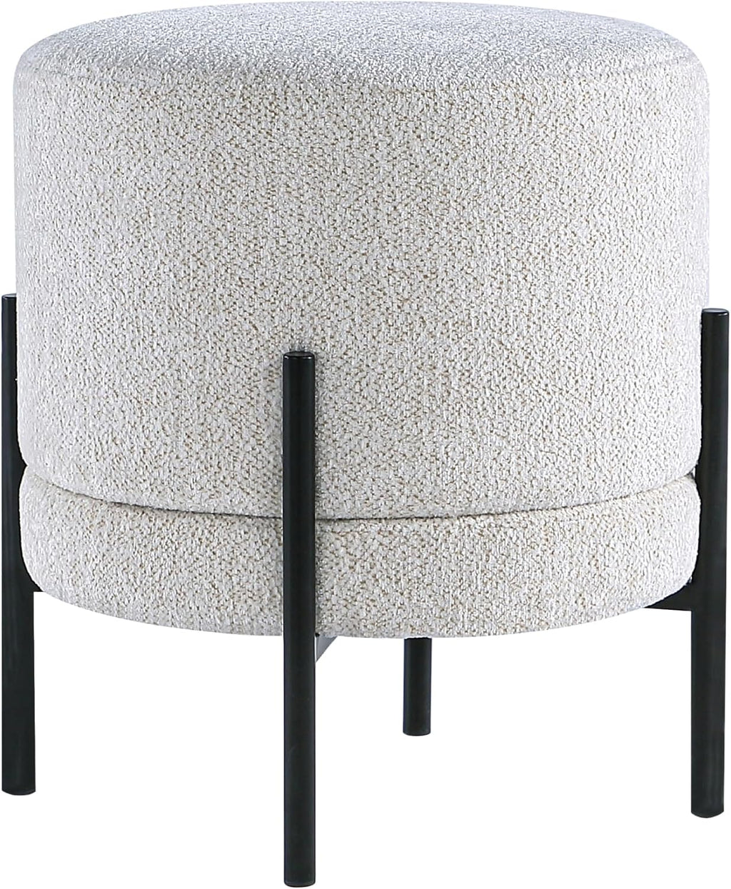 Get Set Style Multifunctional Ottoman with Side Table, Soft Round Footrest Stool,Vanity Stool with Metal Legs, Modern Decorative Furniture Vanity Chair for Makeup Room, Bedroom, Living Room