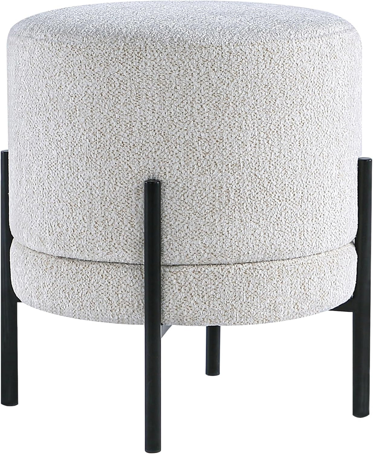 Get Set Style Multifunctional Ottoman with Side Table, Soft Round Footrest Stool,Vanity Stool with Metal Legs, Modern Decorative Furniture Vanity Chair for Makeup Room, Bedroom, Living Room