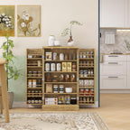 Majnesvon 41" Kitchen Pantry Cabinet,5-Tier Sideboard Buffet Cabinet with Adjustable Shelves & Doors,Freestanding Food Pantry Storage Cupboard for Small Spaces Dining Room (Natural)