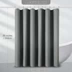 Extra Long Waffle Weave Shower Curtain 96 Inch Length Heavy Duty Shower Curtain for Bathroom, Machine Washable Water Resistant 256GSM Modern Shower Curtains with 12 Hooks, 72Wx96H Grey