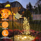 ZKLiLi Solar Watering Can with Cascading Lights Garden Decorative, Waterfall Outdoor Waterproof, Hanging Solar Lantern, Yard Decor,Gifts for Mom Grandma Women Birthday