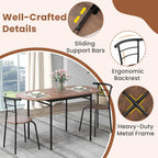 Giantex 3-Piece Dining Table Set for 2, 55-inches Drop Leaf Kitchen Table with Dining Chairs, Metal Frame, Space-Saving Breakfast Nook Set for Small Space, Dinner, Dinette, Apartment, Dorm Room
