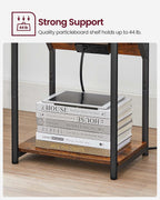 VASAGLE End Table with Charging Station, Set of 2, Small Side Tables