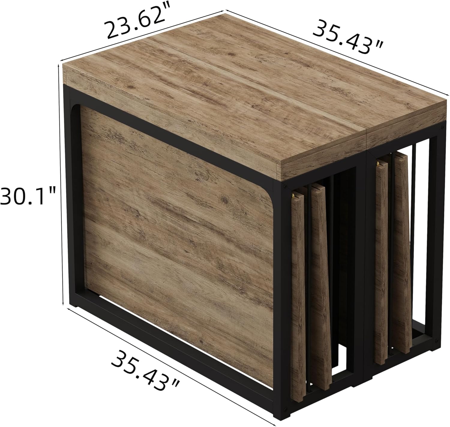 Lasageldar 118" Extendable Dining Table for 2-10 People, Modern Space-Saving Wood Dinner Table for Kitchen Dining Living Room Outdoor Patio (Accent Oak)