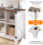 EnHomee Farmhouse 6-Cube Storage Organizer for Living Room, White