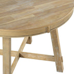 ERYE Farmhouse Style Wooden Dining Table 42-Inch Functional Extendable Round Dining Table with 16" Leaf and X-Cross Legs,Oval Wooden Diningtable for Home Apartment Diningroom, Natural Wood Wash