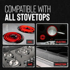 Hell's Kitchen Hybrid 3 Piece Set, 8-inch Frying Pan, 2.5 Qt Saucepan and Tempered Glass Lids, Tri-Clad Stainless Steel and PFAS-Free Ceramic Nonstick, Metal Utensil Safe, All Cooktops, Oven Safe