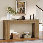 Tribesigns 63-Inch Long Console Table, Farmhouse Narrow Sofa Table Behind The Couch for Living Room, Entryway, Hallway, Foyer, Natural Brown