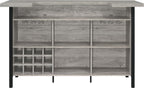 Coaster Home Furnishings - Bellemore - Wood & Metal - Bar Cabinet with Bottle Rack and Stemware Racks with Open Storage - Dining Room & Home Bar - Gray Driftwood - 182105