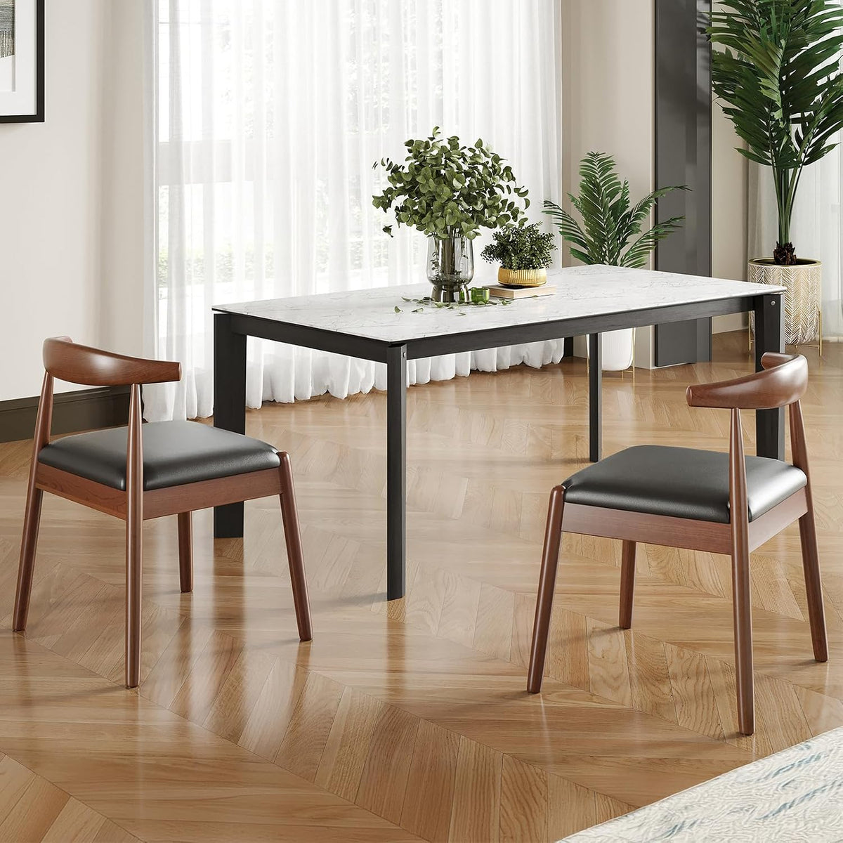 Soohow Dining Chairs Set of 2, Mid Century Modern Kitchen & Dining Room Chairs for Dining Room,Dining Chairs with Solid Wood Legs