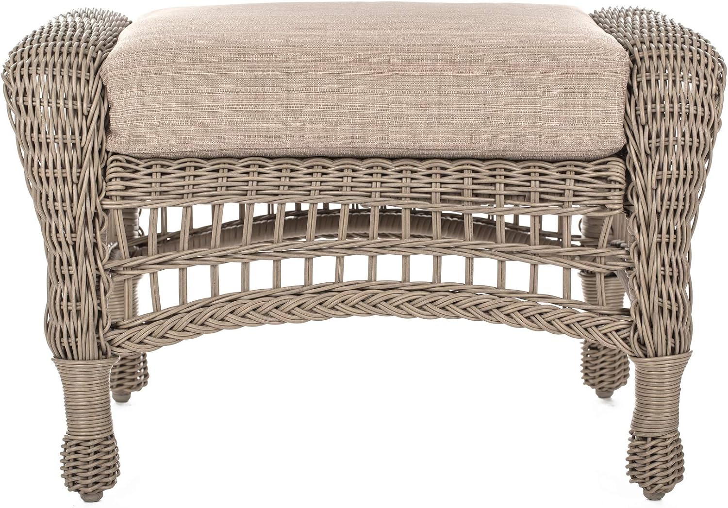 W Unlimited Saturn Collection Outdoor Garden Patio Ottoman Light Brown