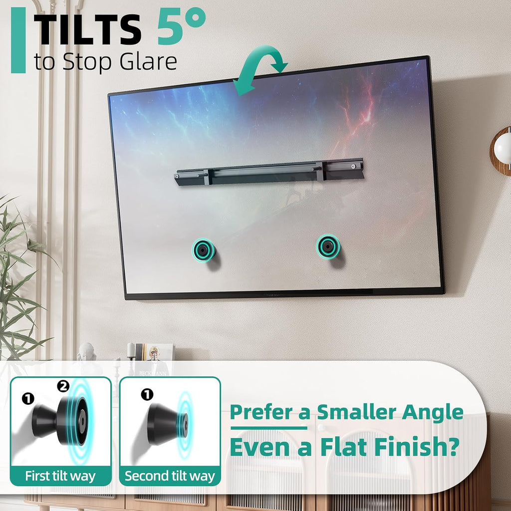 Studless TV Wall Mount for 22-55 Inch TVs, Slim No Stud TV Mount, Drywall TVs Bracket, Holds Up to 100 lbs, Max VESA 400x400mm - No Drill Easy Installation with Bubble Level