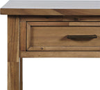 Jofran Acacia Wood Square End Table with Storage, Transitional Rustic Side Table for Living Room Bedroom, Accent Table, Wire Brush Brown