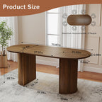 Oval Rectangular Dining Table for 4-8 People,70.87" Long Kitchen Table with Large Tabletop Wood Dinner Table Conference Meeting Table for Dining Room Living Room Kitchen,Brown