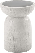 Acme Dylana Environmental Friendly Cement Concrete Accent Table in Natural Gray