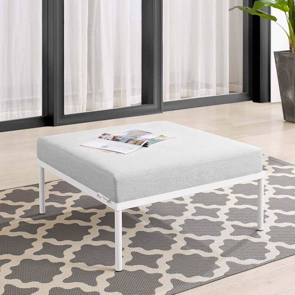 Modway Harmony Sunbrella® Outdoor Patio Aluminum Ottoman in Gray Gray
