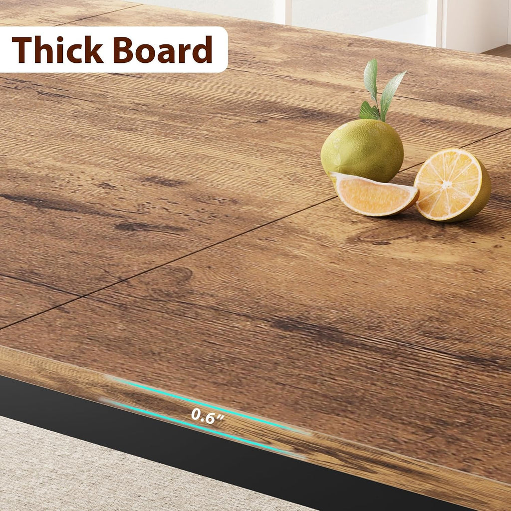78.7 Inch Long Kitchen Table for 6-8, Dining Room Table for Kitchen Living Room, Large Rectangular Dinner Tables, Industrial Indoor Restaurant Tables with Sturdy Metal Frame(Only Table)