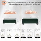 51 Inch Storage Ottoman, Storage Bench with Safety Hinge, Upholstered Synthetic Leather Ottoman Bench for Bedroom, Living Room, Entryway, Hallway, Foot Rest, Support 500lbs