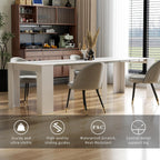 Transformer Table, Extendable Dining Table for 2-12 People, Marble White