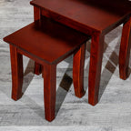 3-Piece Cherry Nesting Tables, Space-Saving Furniture Set, Ideal for Apartments and Small Rooms, Multi-Purpose Use as Coffee Table, Side Table, or Display Stand, Wood