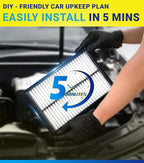 Engine Cabin Air Filter Set for Rogue 2.5L Gas (2014-2020)/ 2.0L Hybrid (2017-2019), Rogue Sport (2017-2022), Qashqai (2017-2023), Replace 16546-4BA1A, 27277-4BA0A