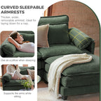 ELUCHANG 153" Oversized Modular Sectional Sofa, Comfy Chenille Cloud Couch, 6-Seater U Shaped Modern Deep Seat Sofa w/Removable Covers for Living Room, Bedroom, DIY Combination - Green