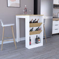 Multicolor Kitchen Island with Shelves and Tabletop | Includes two side shelves for bottle display and low shelf for essentials