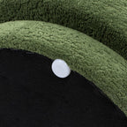 15" Mushroom Footstool Ottoman, Moss Green Fleeced Teddy