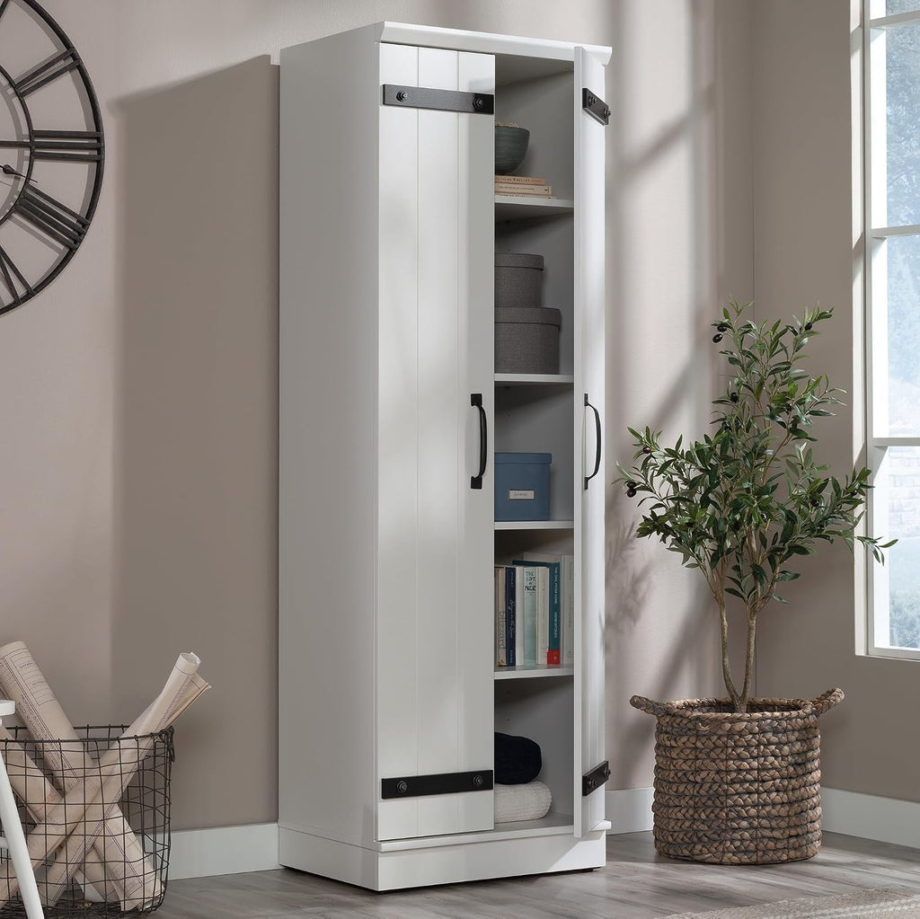Sauder HomePlus 2-Door Kitchen Pantry Cabinet/Pantry cabinets, Soft White Finish