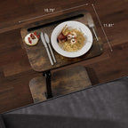 TV Tray Side Table for Couch - 360° Swivel Adjustable Height Rotating Sofa Table C Table End Table Laptop Desk with Phone & Tablet Slot, Perfect for Eating Working Reading, Fits Small Spaces
