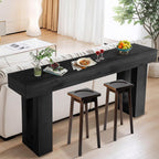 Grepatio 63 Inch Entryway Console Table, Rustic Narrow Sofa Table, Wood Long Console Table, Farmhouse Entry Way Table, Behind Couch Tables for Entrance, Hallway, Living Room (Black)